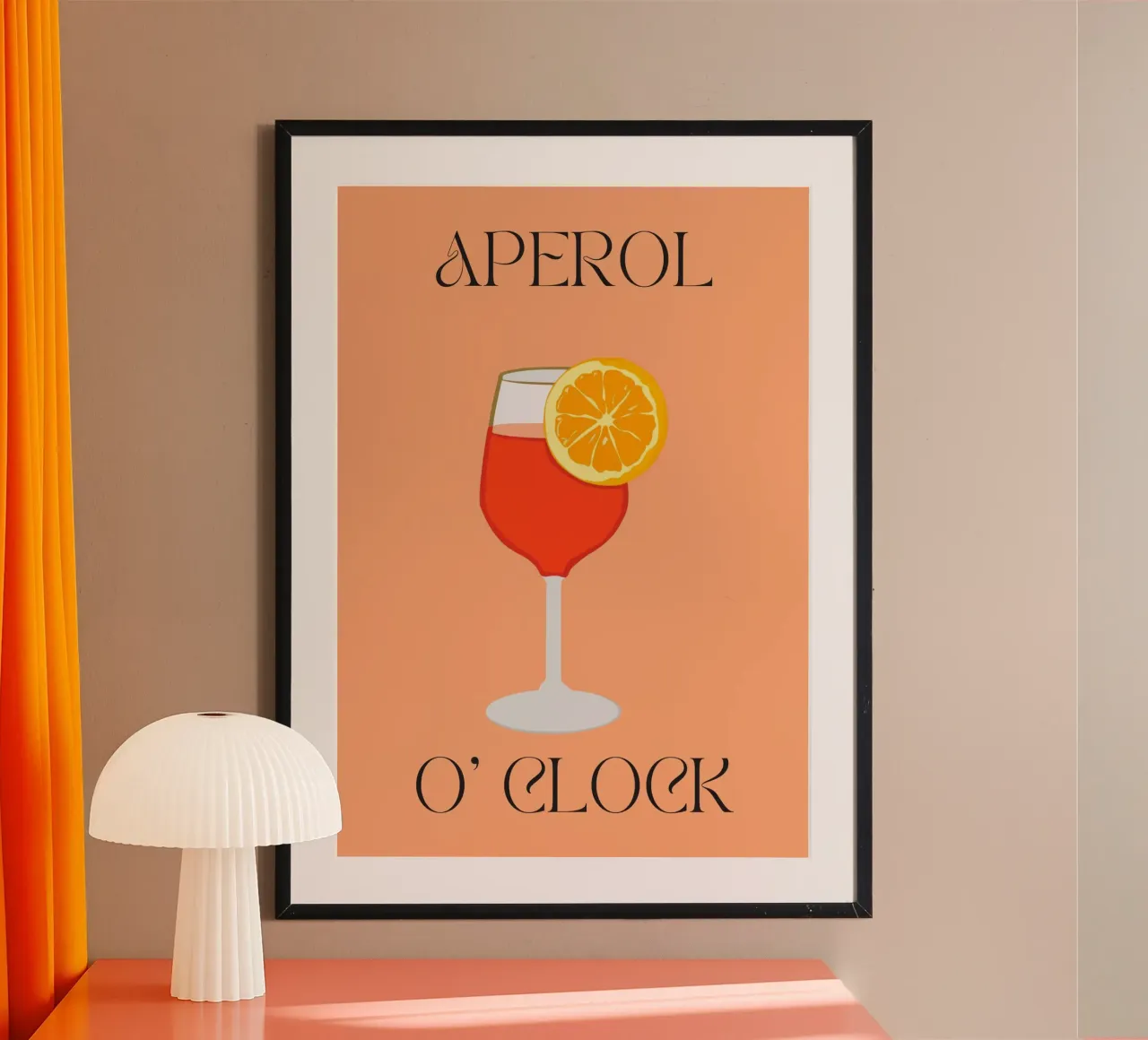 Aperol | Digital Art | Print | Summer | Good Vibes | Drink poster con telaio in plastica da PrintCessStudio