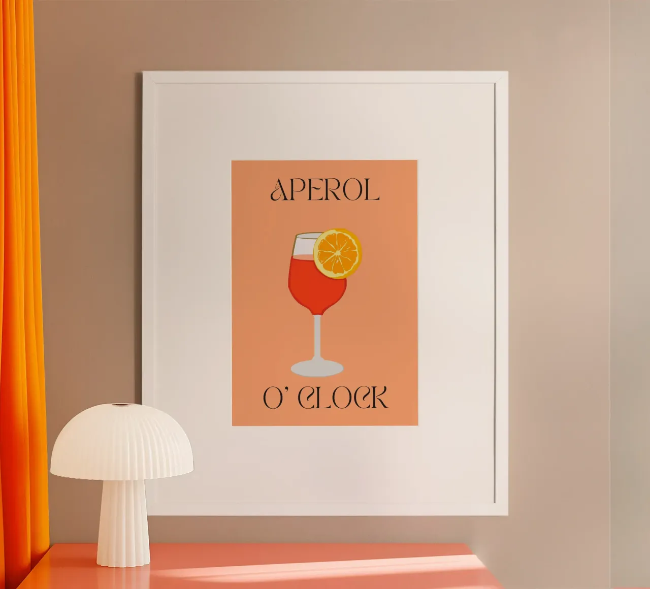 Aperol | Digital Art | Print | Summer | Good Vibes | Drink poster con telaio in plastica da PrintCessStudio