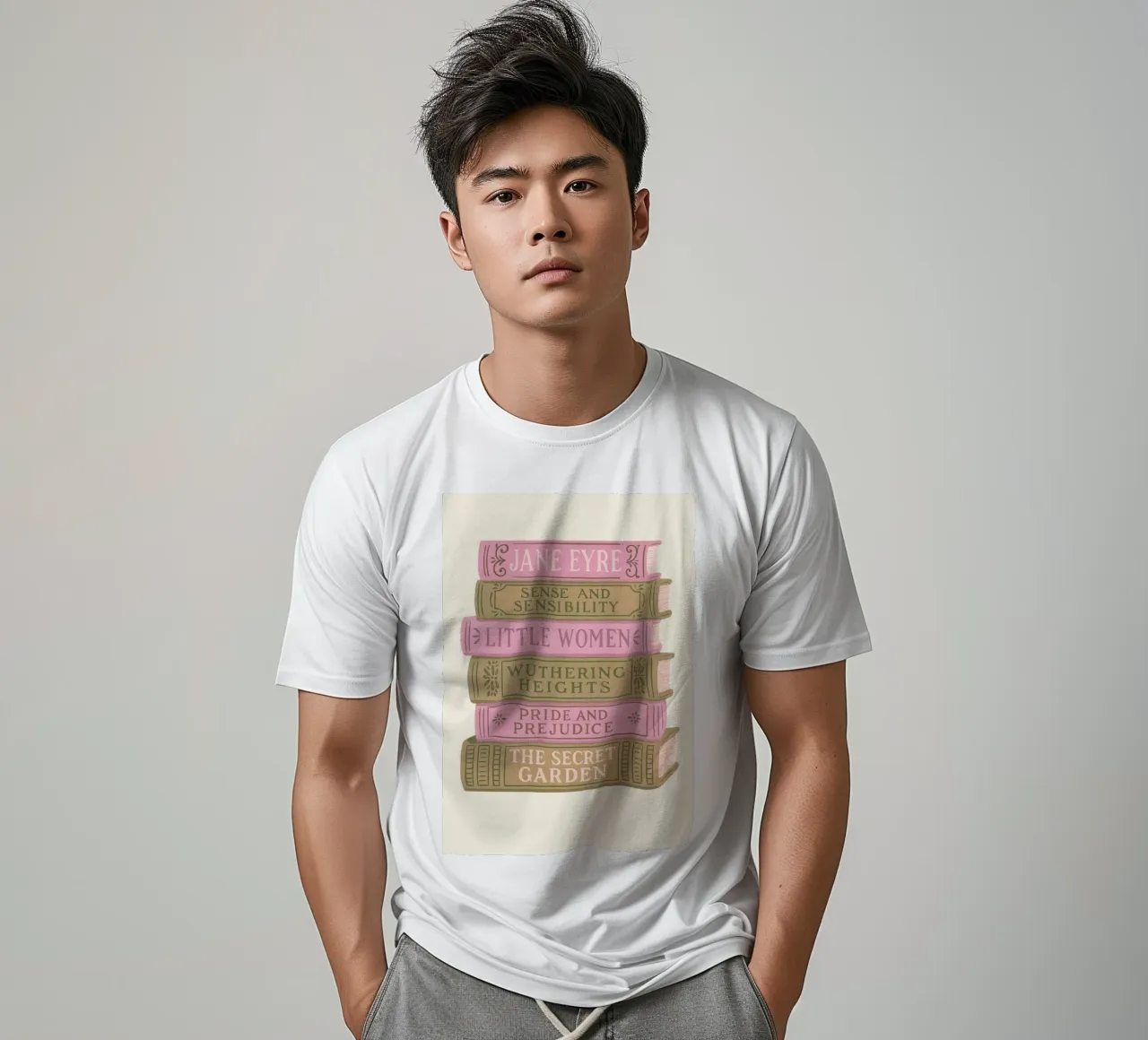 Libro di letteratura classica Stack Aesthetic Print t-shirt da vintagepod