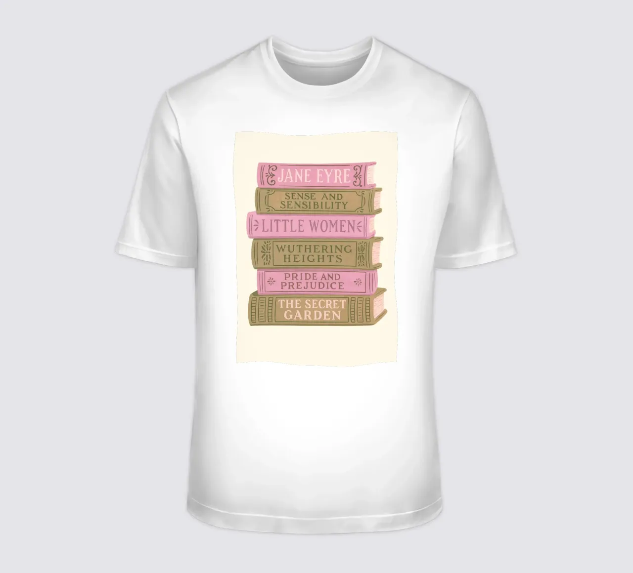Libro di letteratura classica Stack Aesthetic Print t-shirt da vintagepod