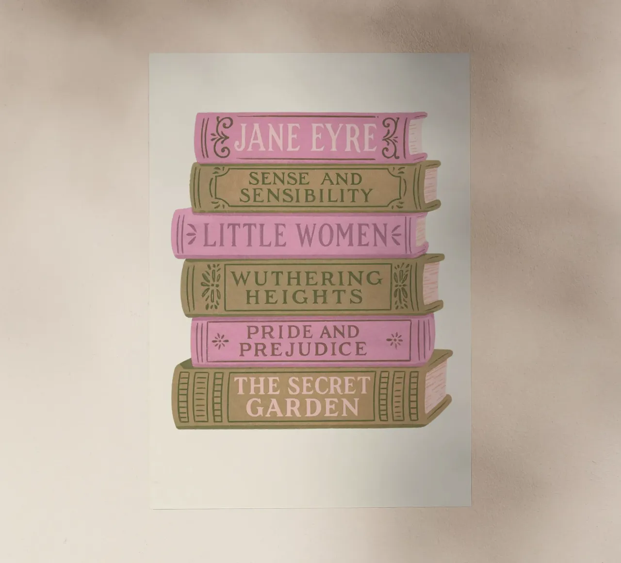 Libro di letteratura classica Stack Aesthetic Print pellicola backlit da vintagepod