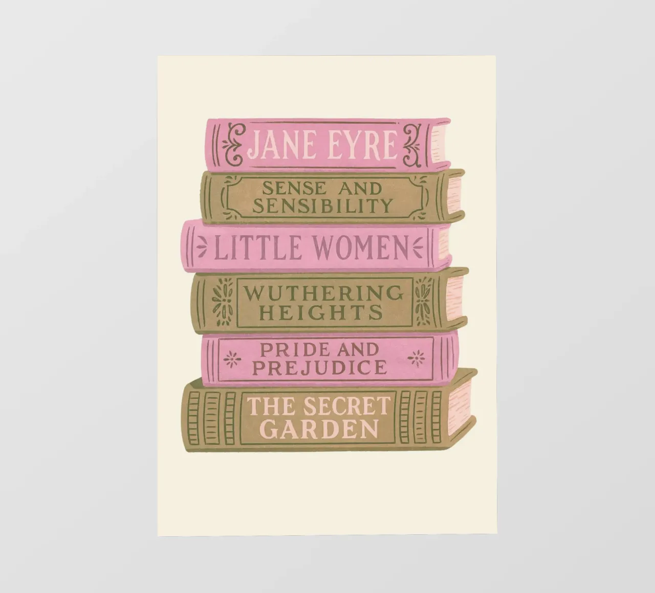 Libro di letteratura classica Stack Aesthetic Print telo in pvc da vintagepod