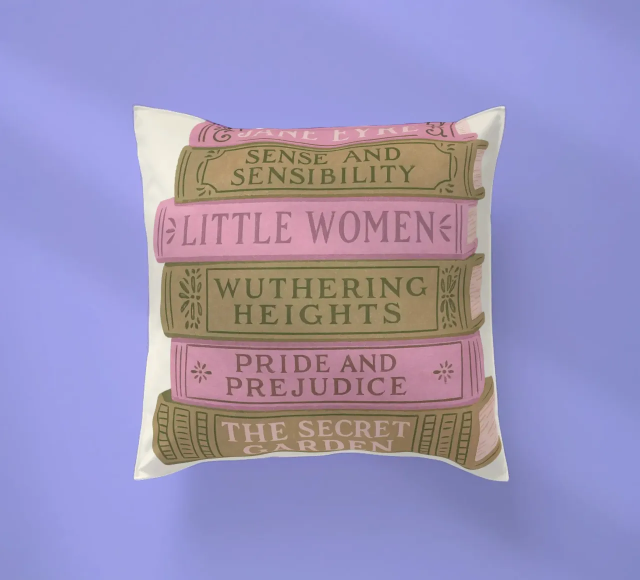 Libro di letteratura classica Stack Aesthetic Print cuscino da vintagepod