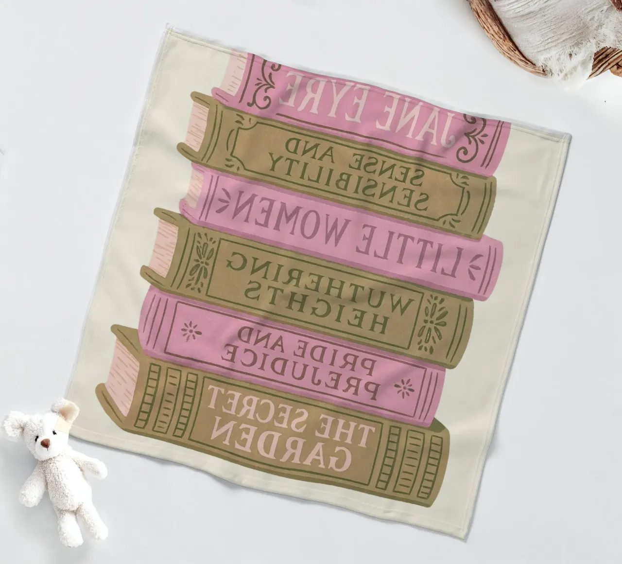 Libro di letteratura classica Stack Aesthetic Print coperta in pile da vintagepod