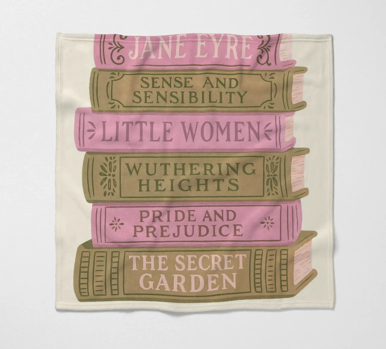 Libro di letteratura classica Stack Aesthetic Print coperta in pile da vintagepod
