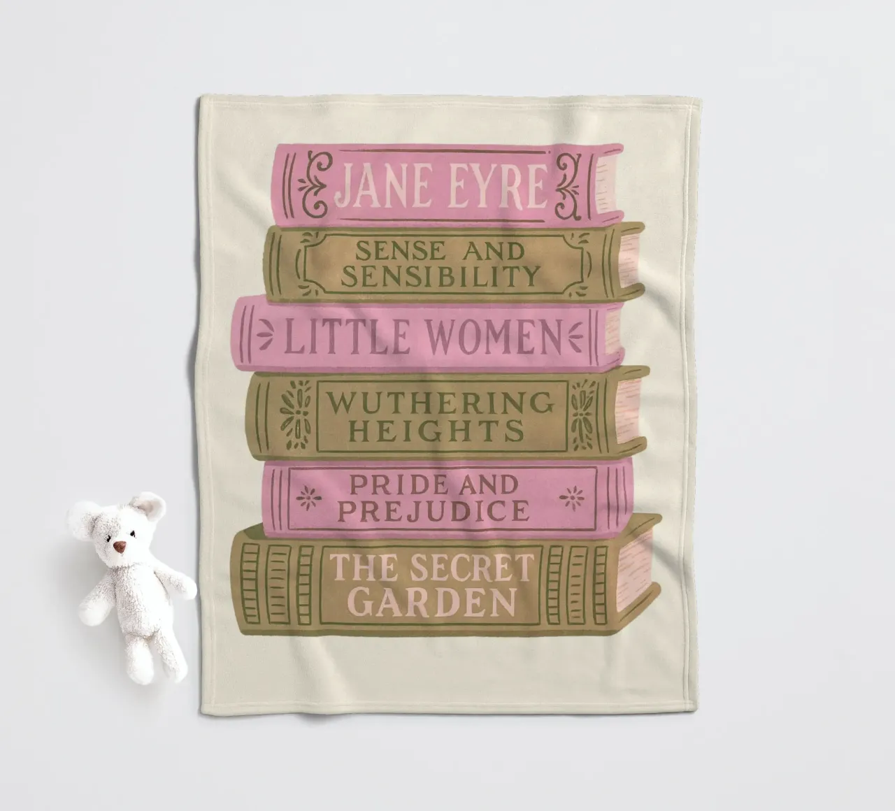 Libro di letteratura classica Stack Aesthetic Print coperta in pile da vintagepod