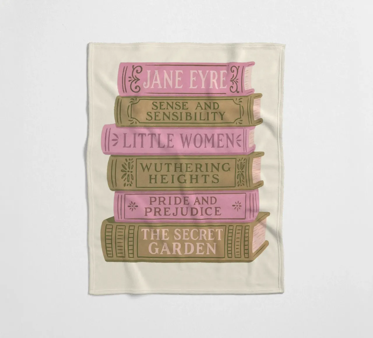 Libro di letteratura classica Stack Aesthetic Print coperta in pile da vintagepod