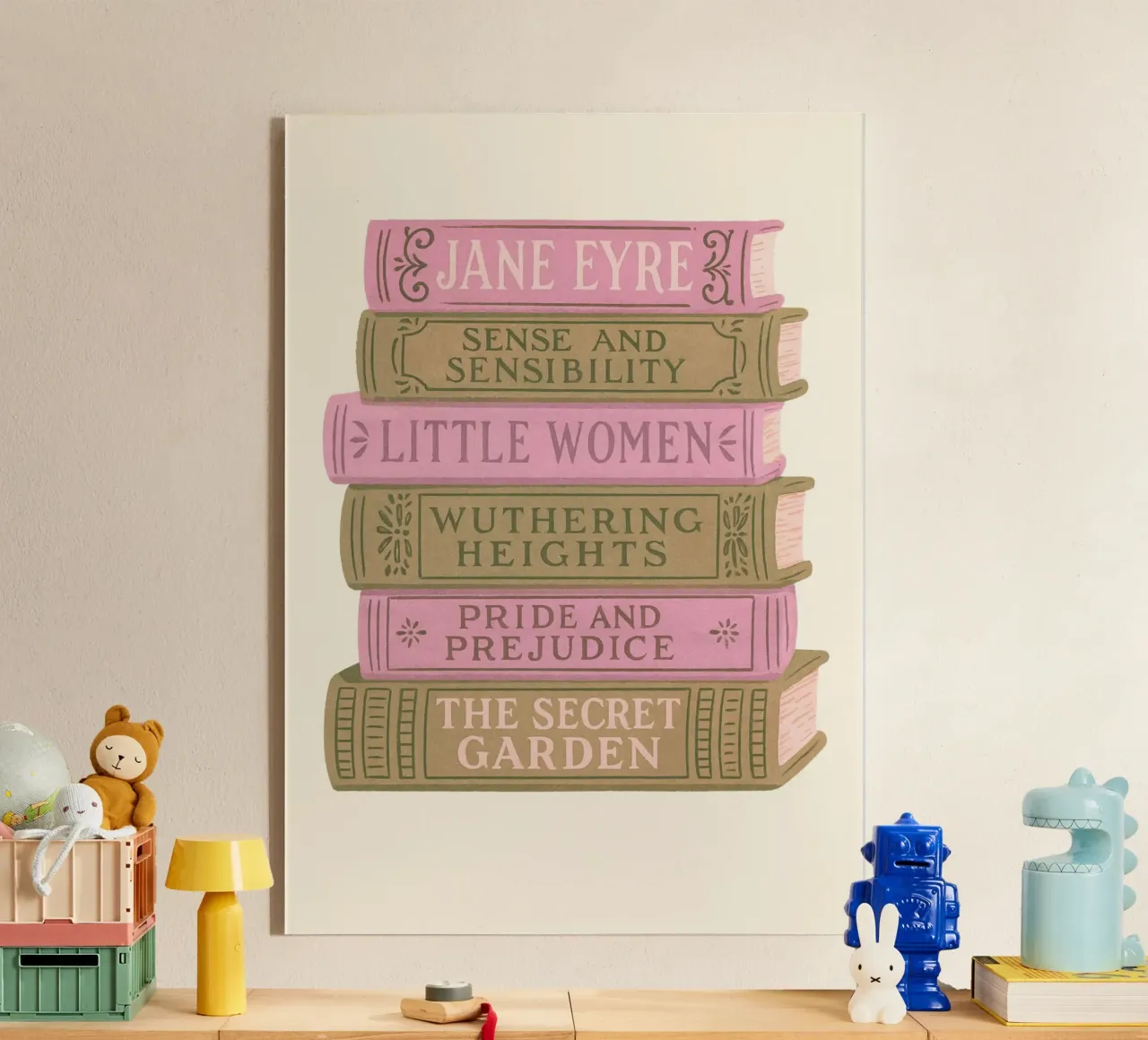 Libro di letteratura classica Stack Aesthetic Print plexiglass da vintagepod