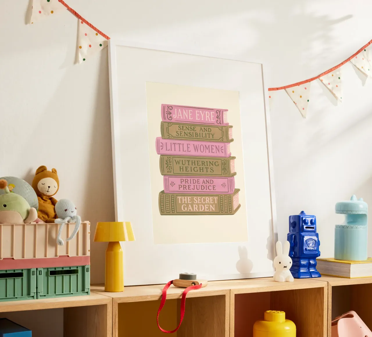 Libro di letteratura classica Stack Aesthetic Print poster con telaio in alluminio da vintagepod