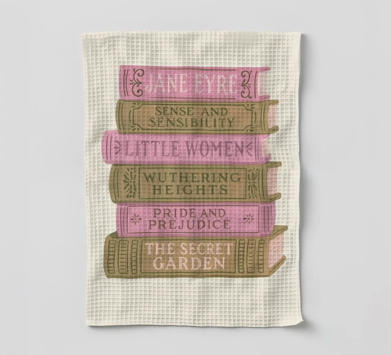 Libro di letteratura classica Stack Aesthetic Print canovaccio da cucina da vintagepod