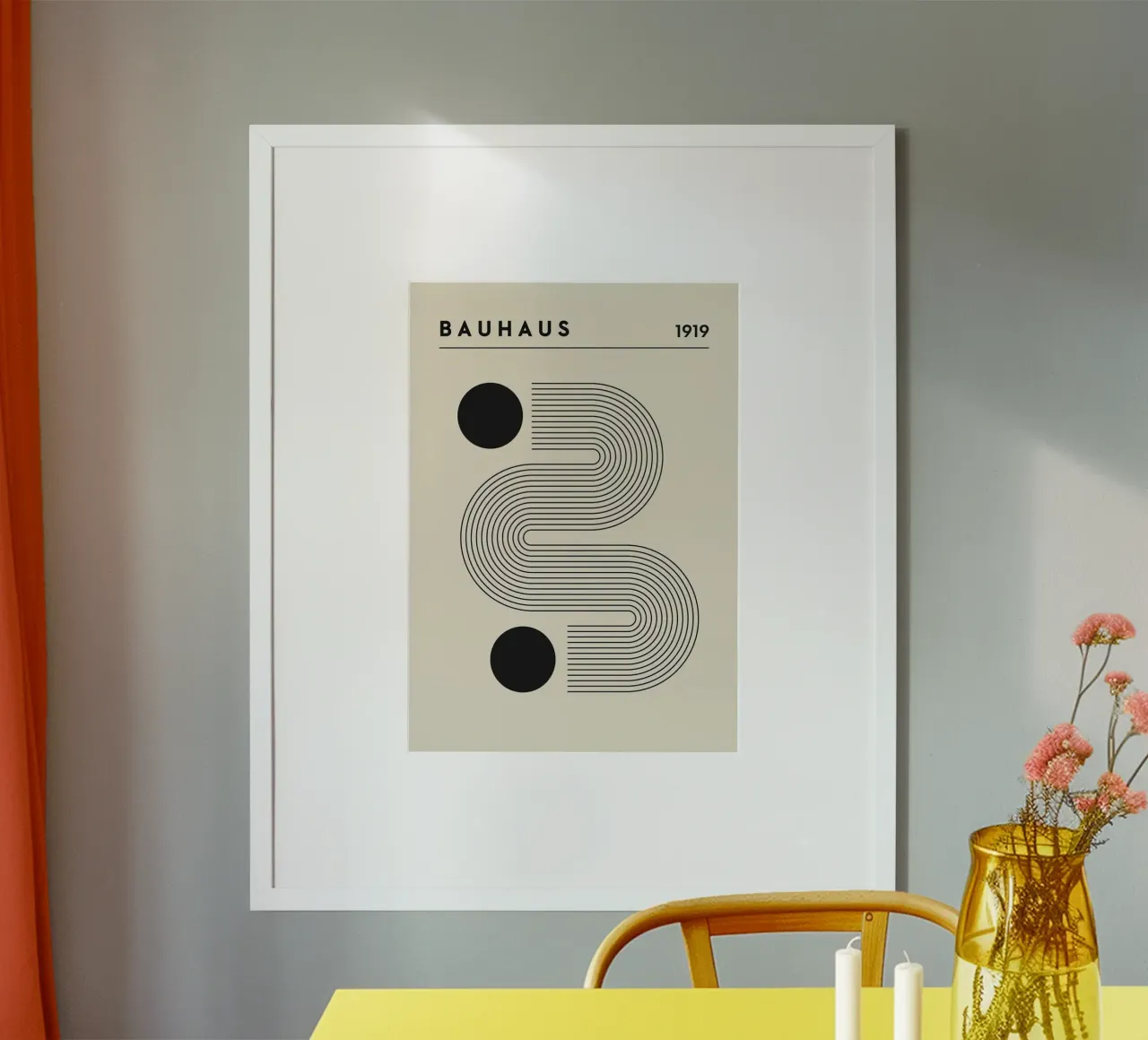 bauhaus 1919 line poster con telaio in legno da willife