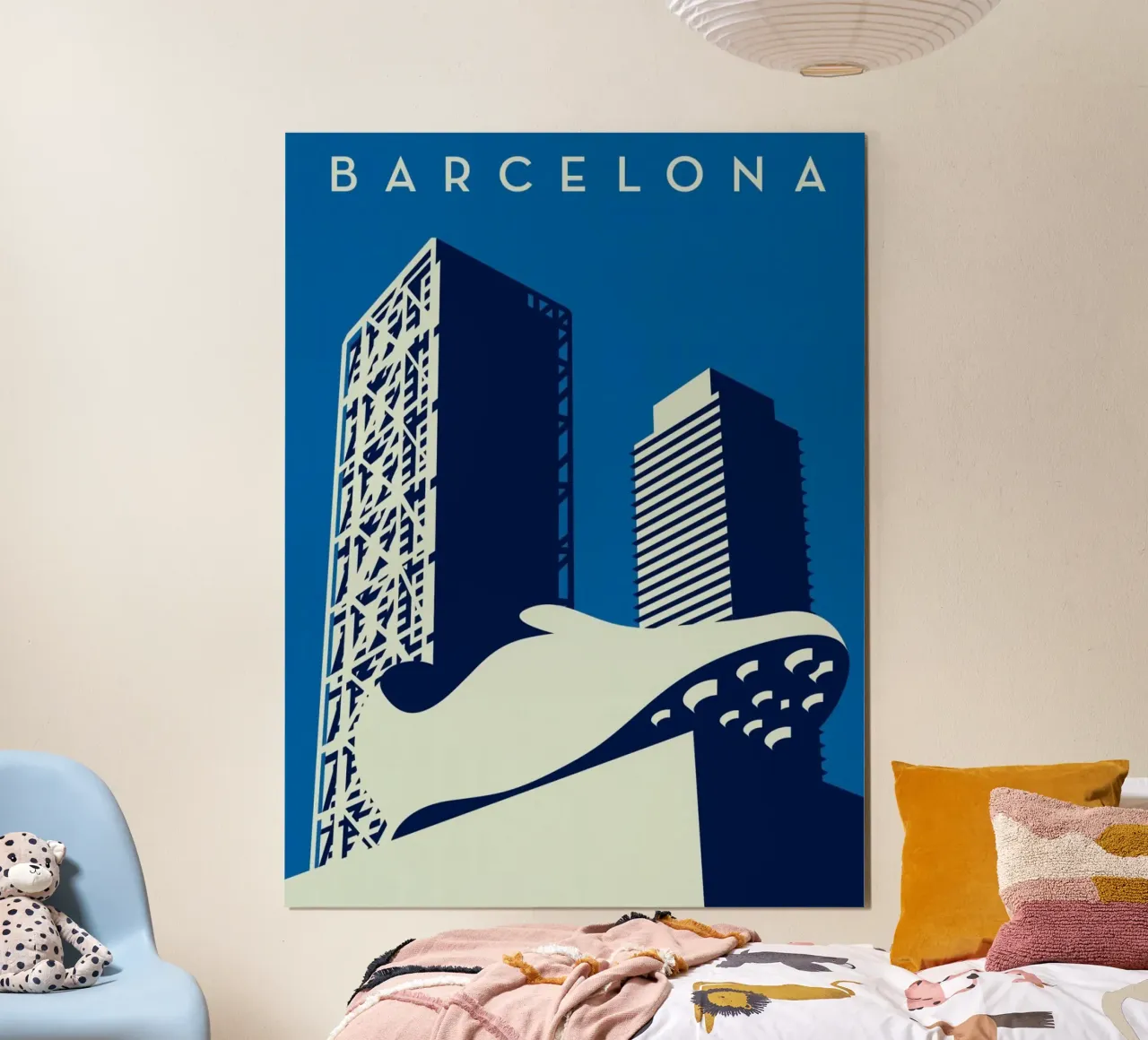 building and shoe barcelona poster con telaio in legno da willife