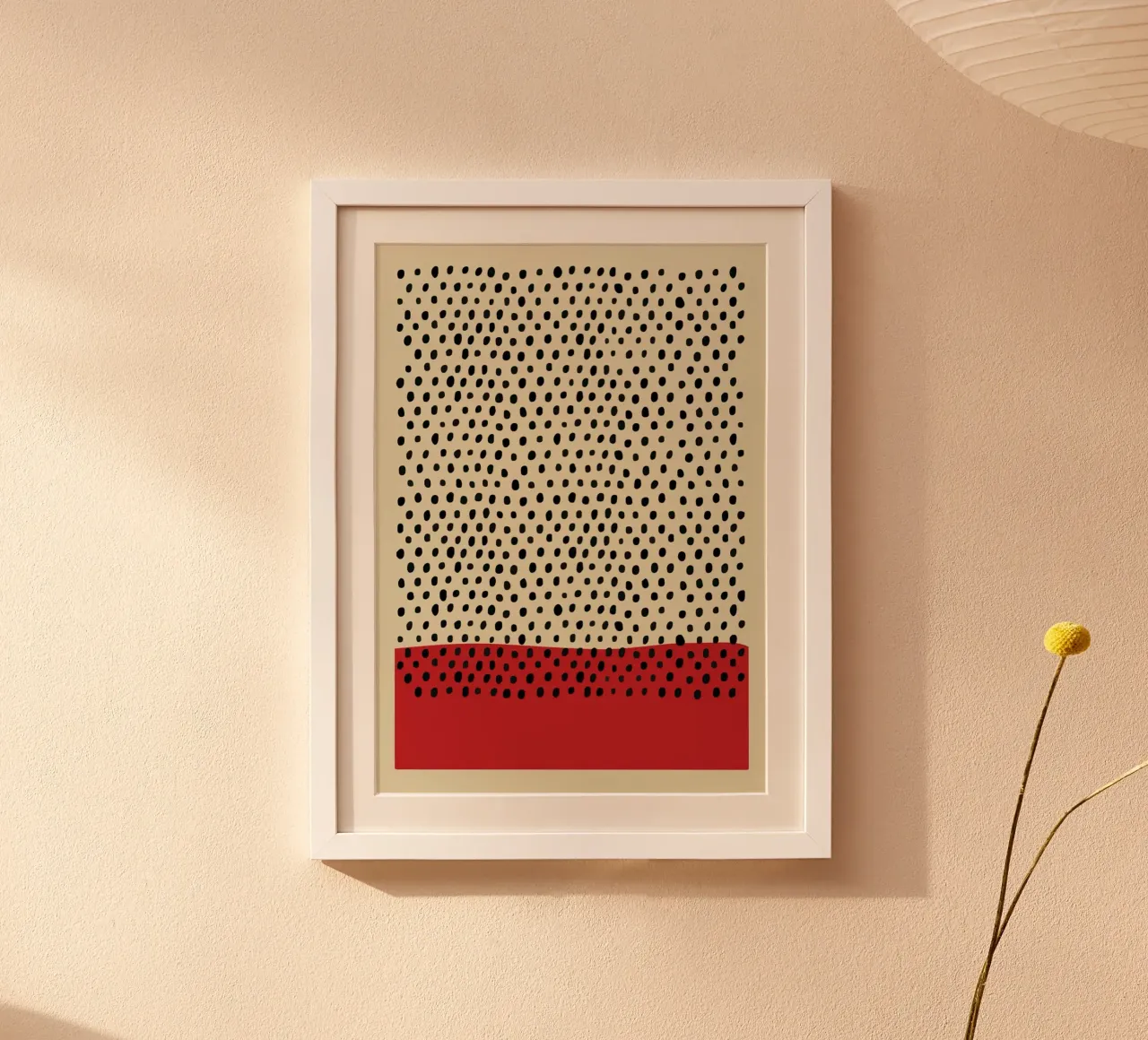 dot with the red base poster con telaio in legno da willife