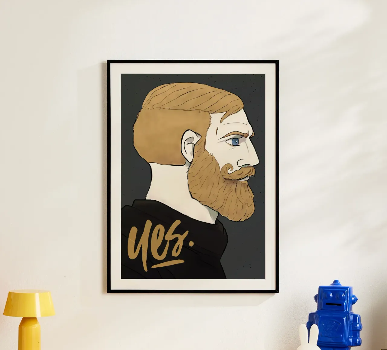 Yes Chad Meme poster con telaio in legno da Lootprint