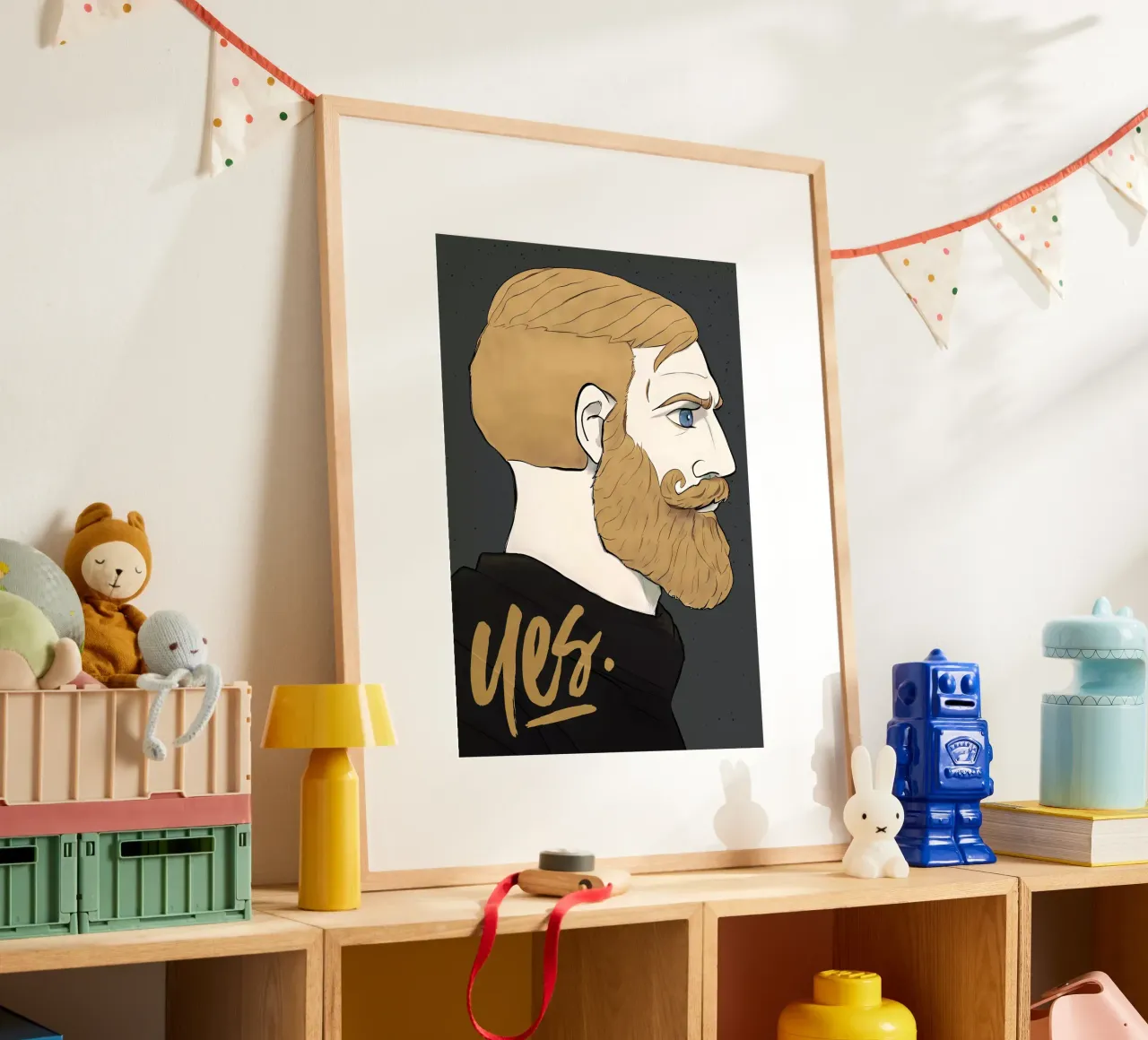Yes Chad Meme poster con telaio in legno da Lootprint