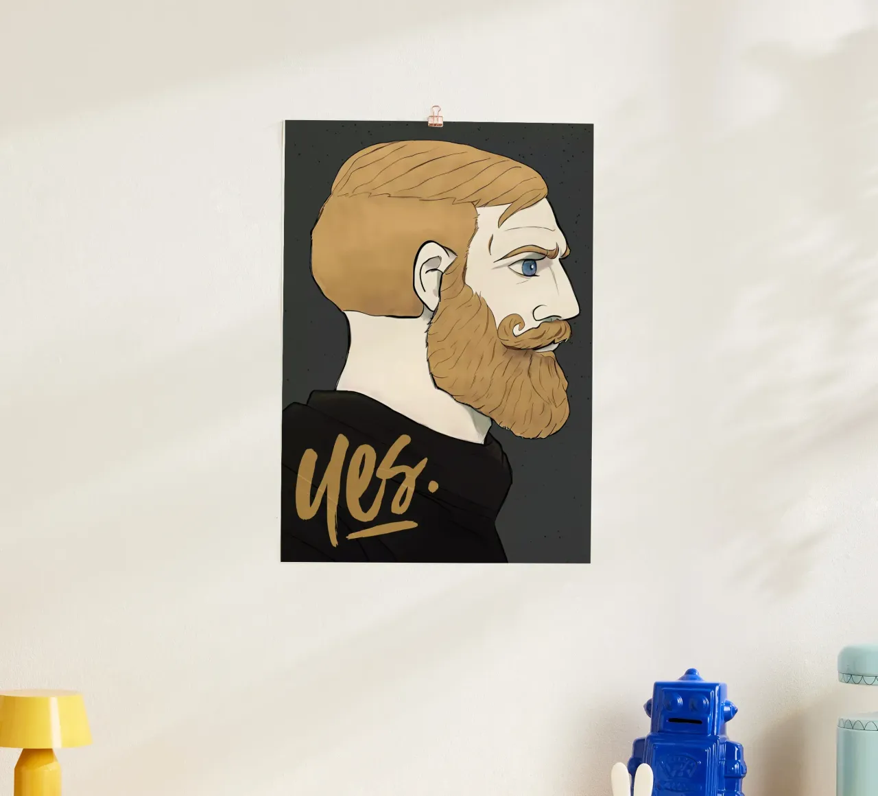 Yes Chad Meme poster con telaio in legno da Lootprint