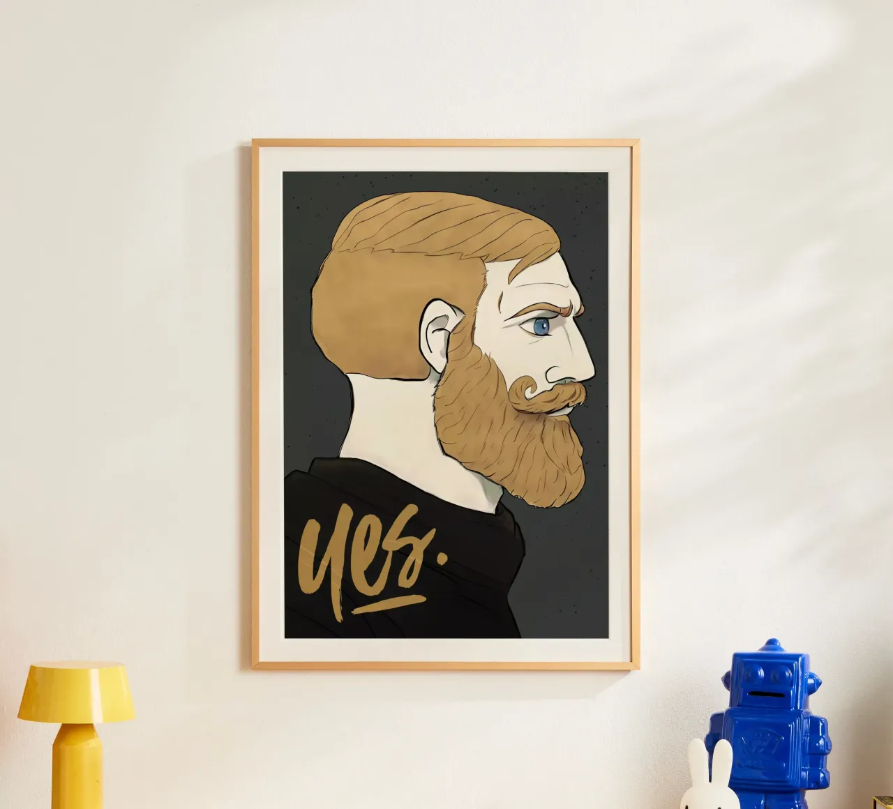 Yes Chad Meme poster con telaio in legno da Lootprint