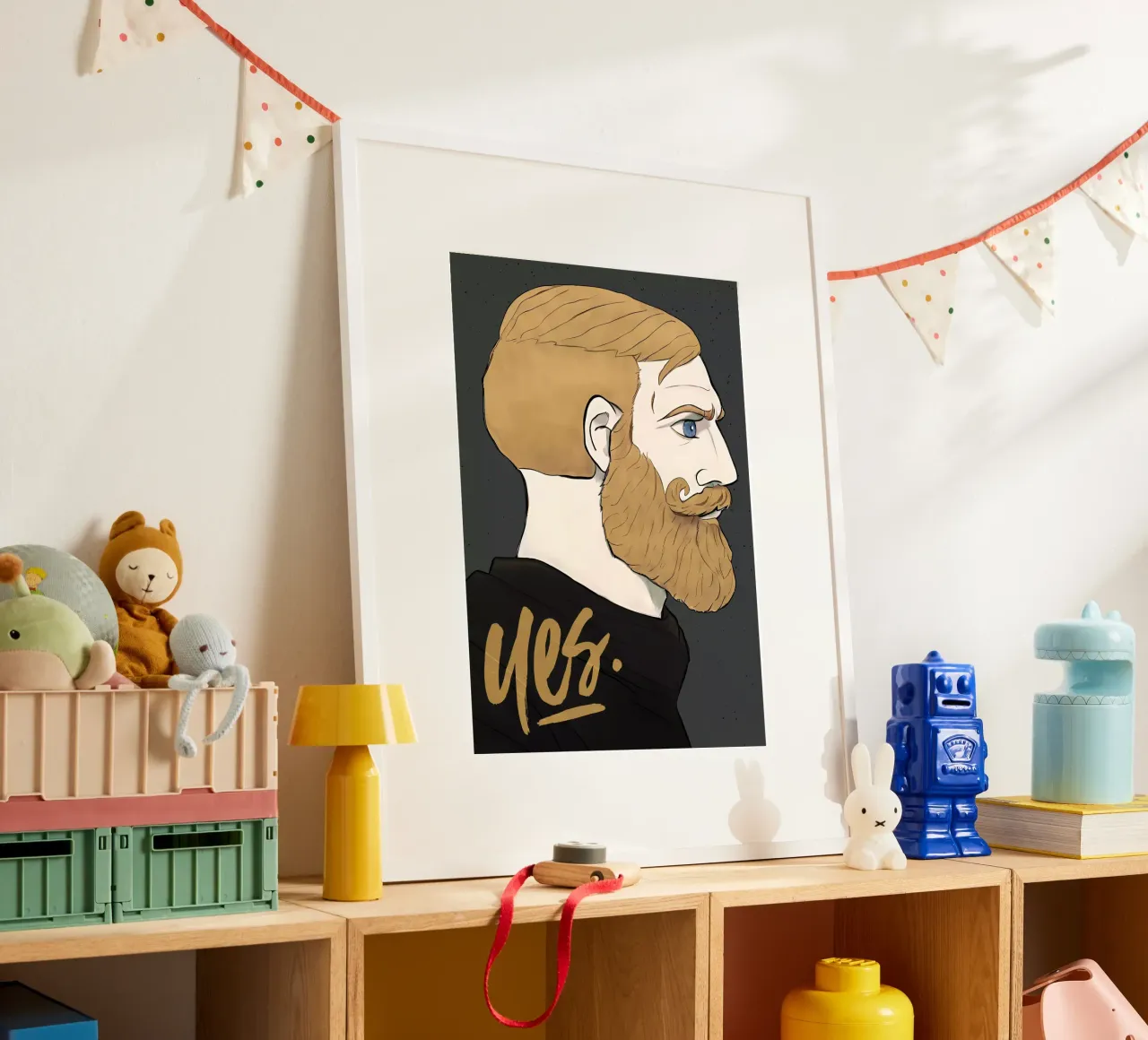 Yes Chad Meme poster con telaio in legno da Lootprint