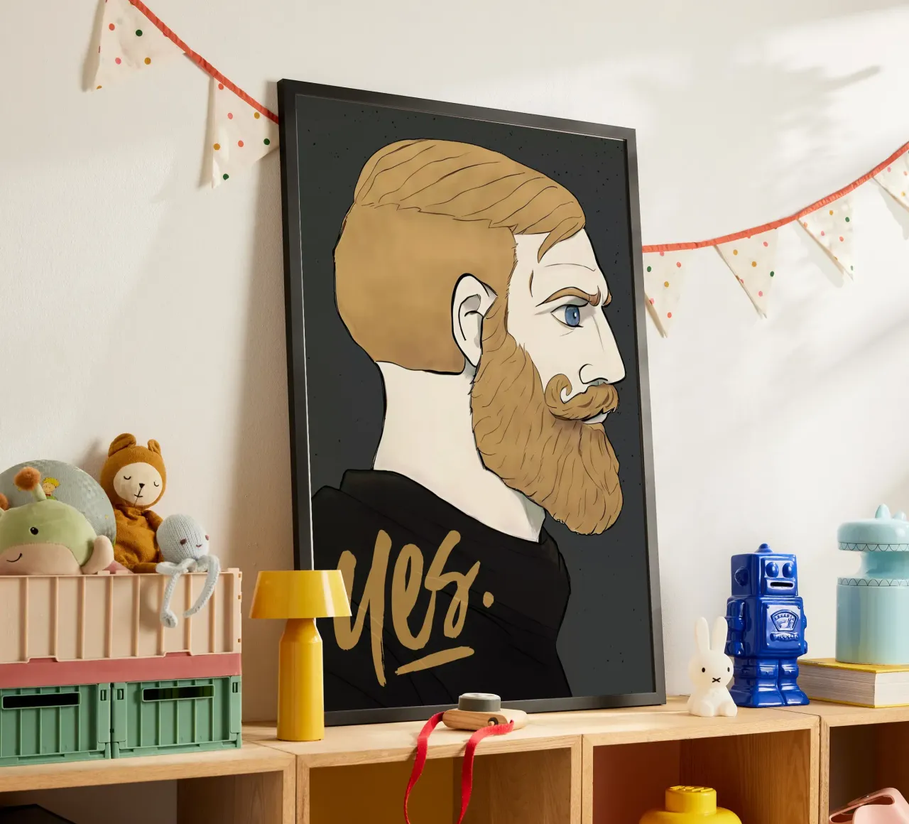Yes Chad Meme poster con telaio in legno da Lootprint