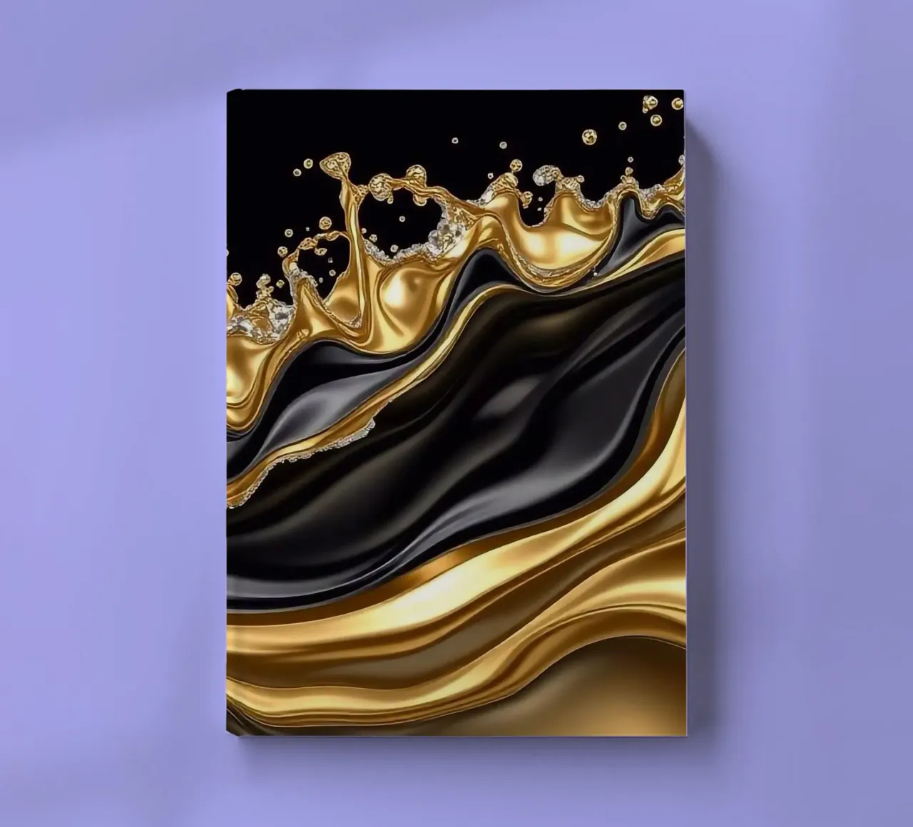 Waves in a golden design notebook by BenCoStyle