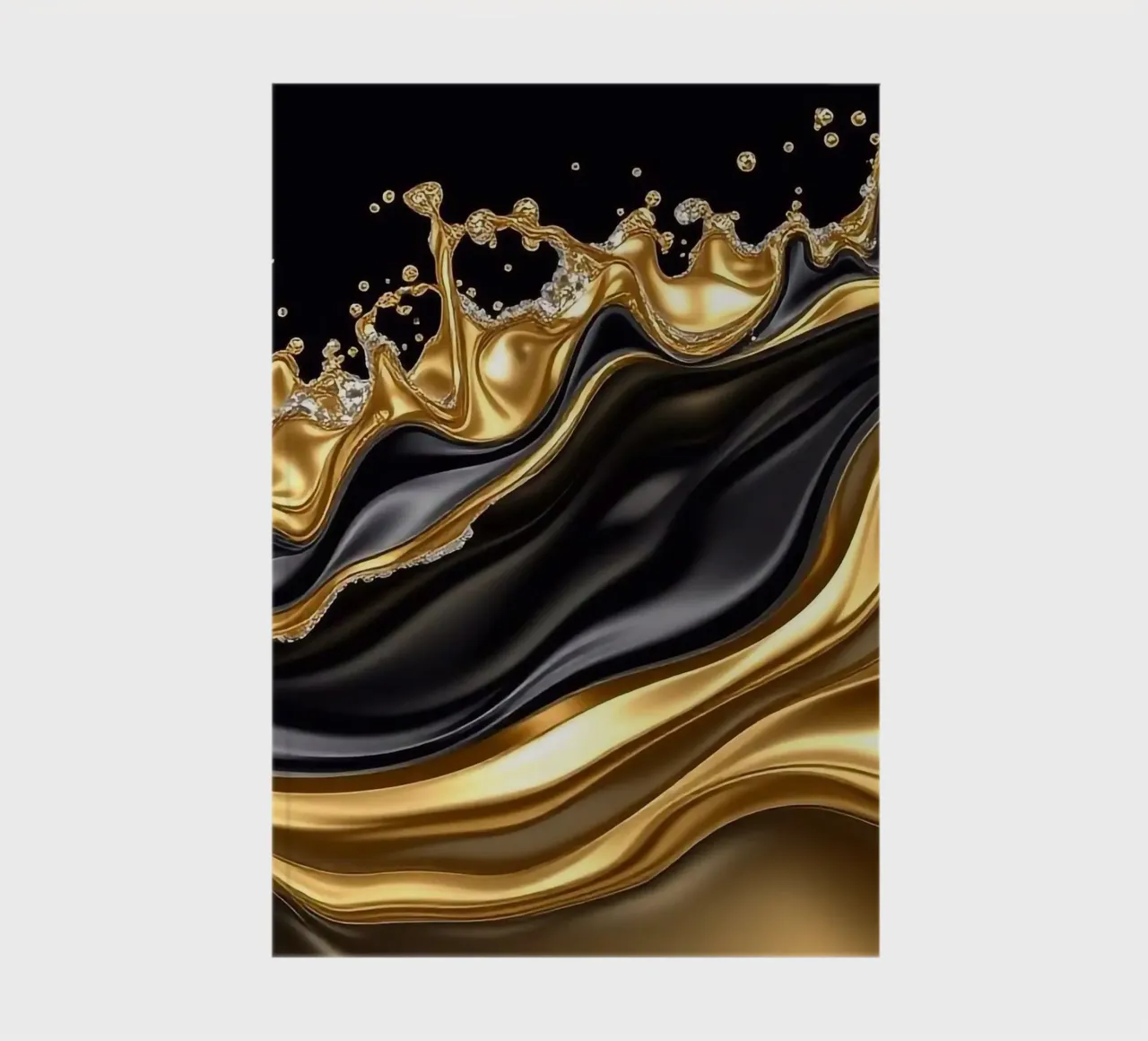 Waves in a golden design notebook by BenCoStyle