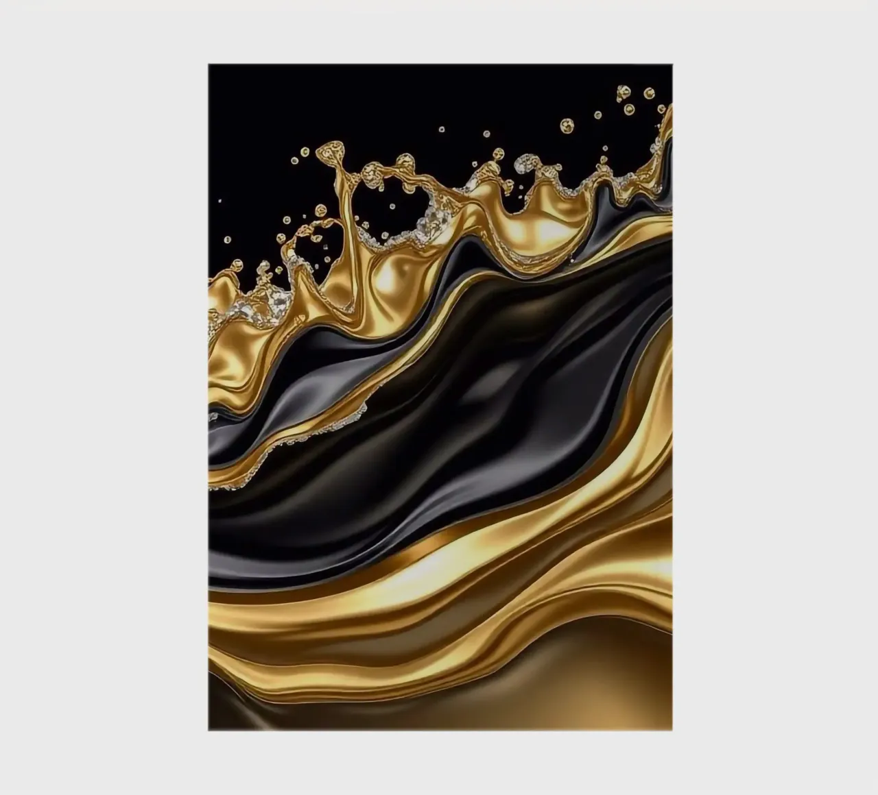 Waves in a golden design notebook by BenCoStyle