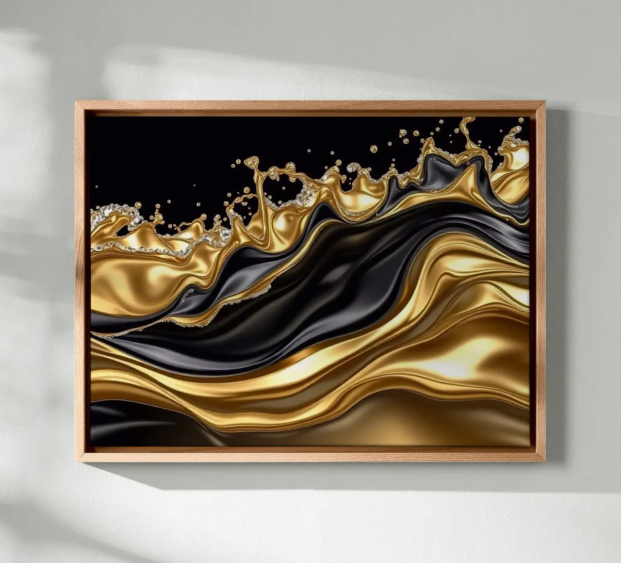 Golven in een gouden ontwerp canvas met Baklijst van BenCoStyle