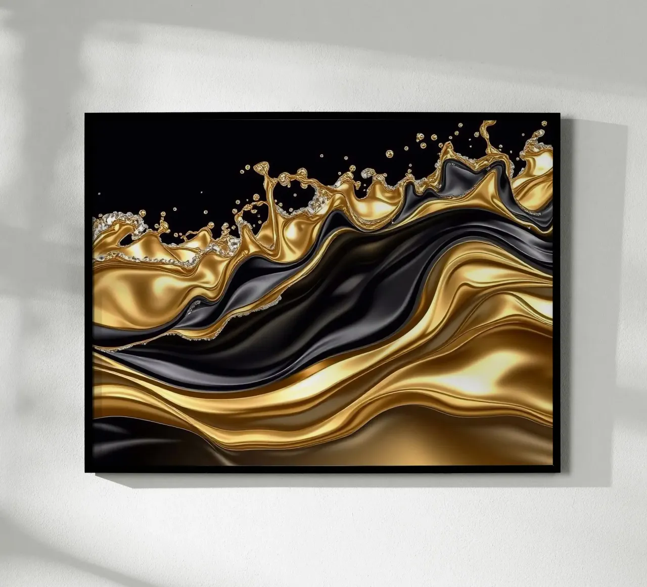 Golven in een gouden ontwerp poster van BenCoStyle