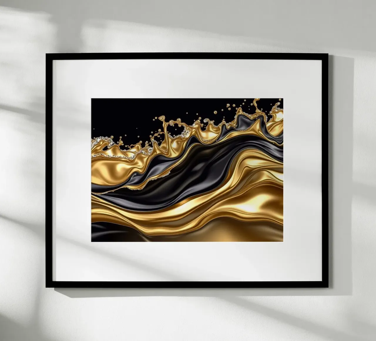 Golven in een gouden ontwerp poster van BenCoStyle