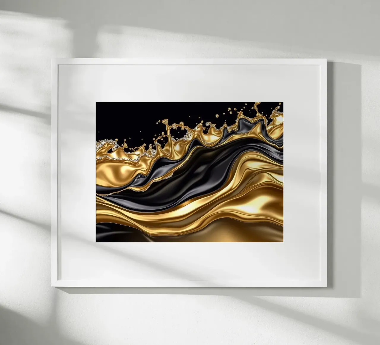 Golven in een gouden ontwerp poster van BenCoStyle