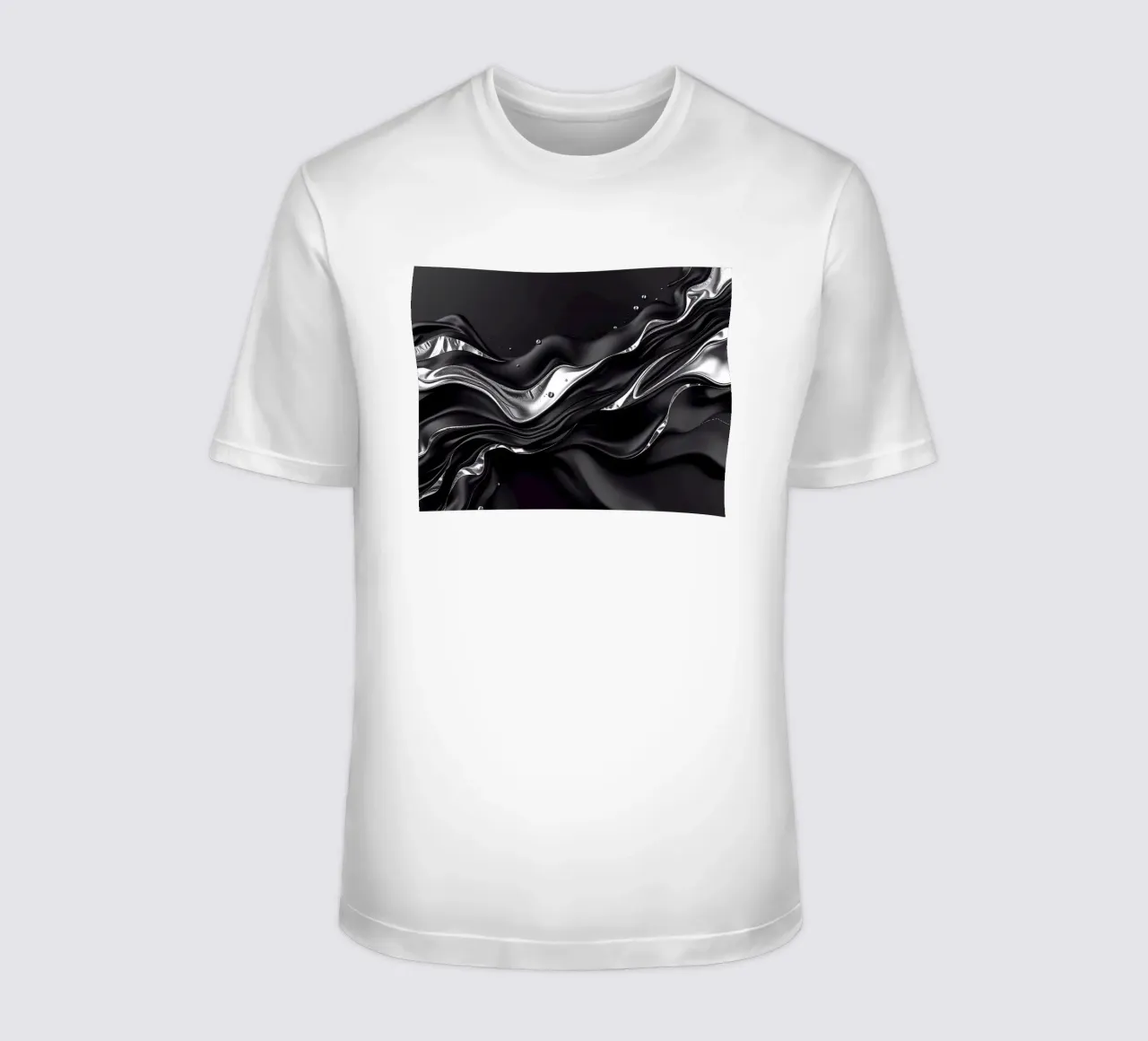Onde in design nero e argento t-shirt da BenCoStyle
