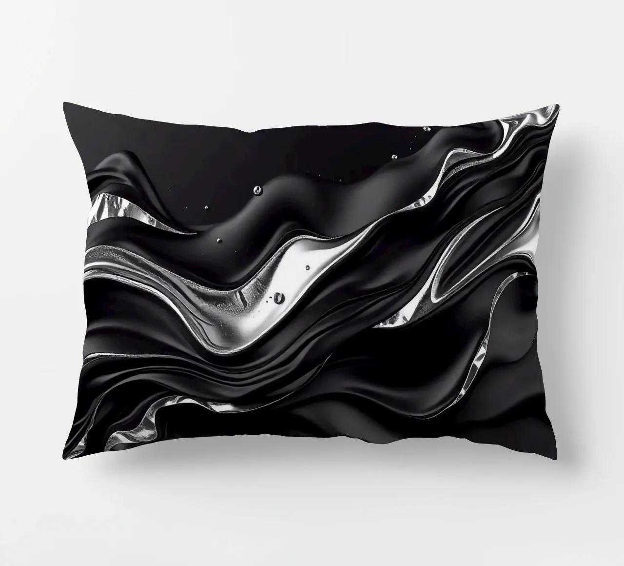 Onde in design nero e argento cuscino da BenCoStyle
