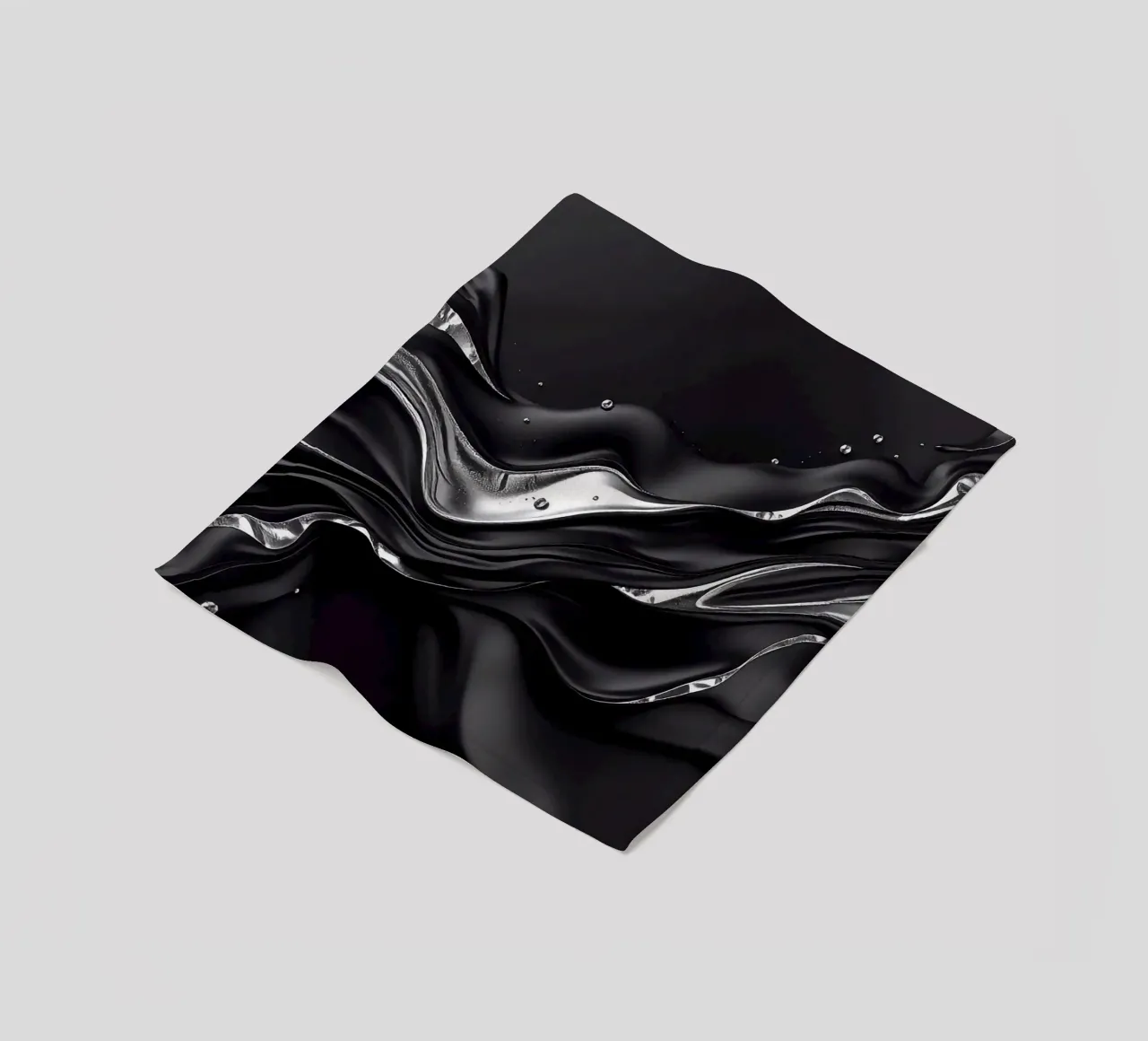 Onde in design nero e argento coperta in pile da BenCoStyle