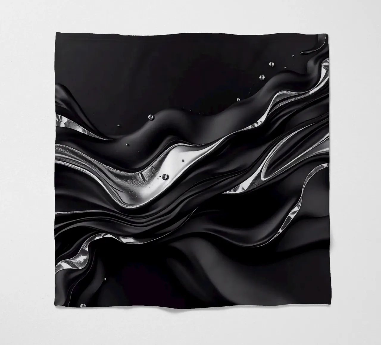 Onde in design nero e argento coperta in pile da BenCoStyle