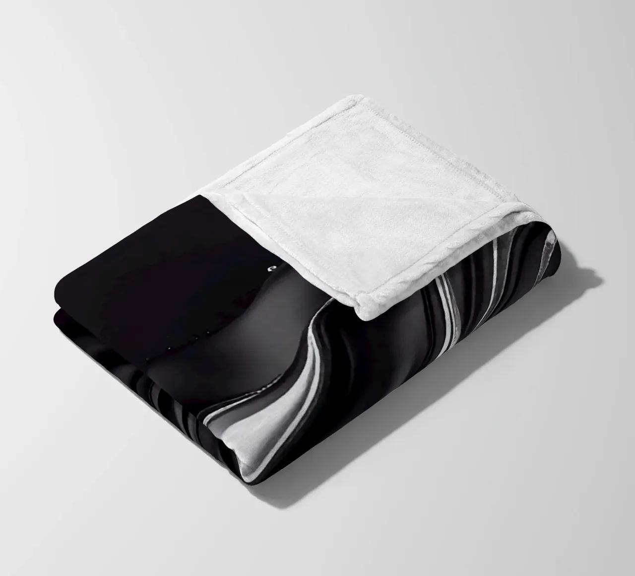 Onde in design nero e argento coperta in pile da BenCoStyle