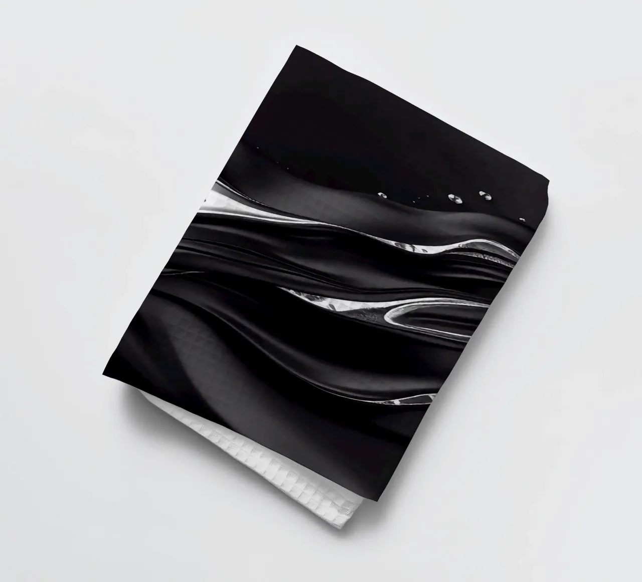Onde in design nero e argento canovaccio da cucina da BenCoStyle