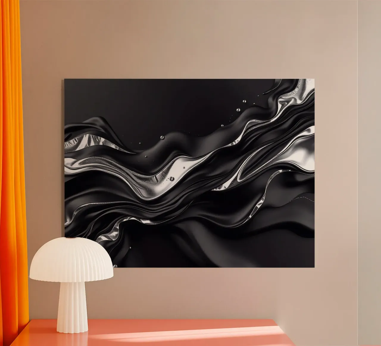 Onde in design nero e argento plexiglass da BenCoStyle