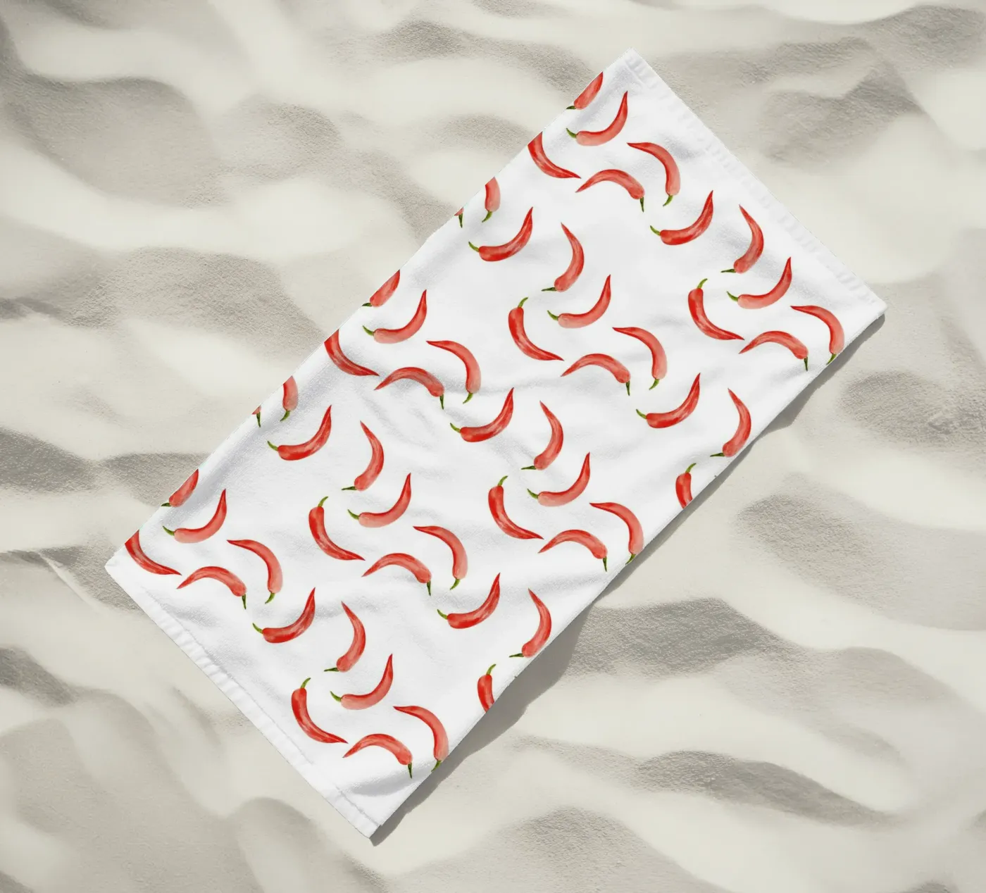 Chili Pattern beach towel by kathrinmay