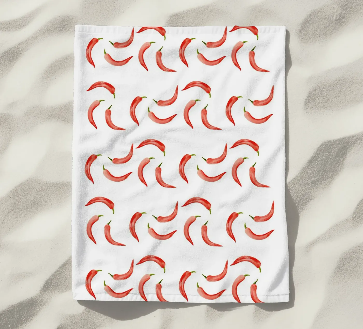 Chili Pattern beach towel by kathrinmay