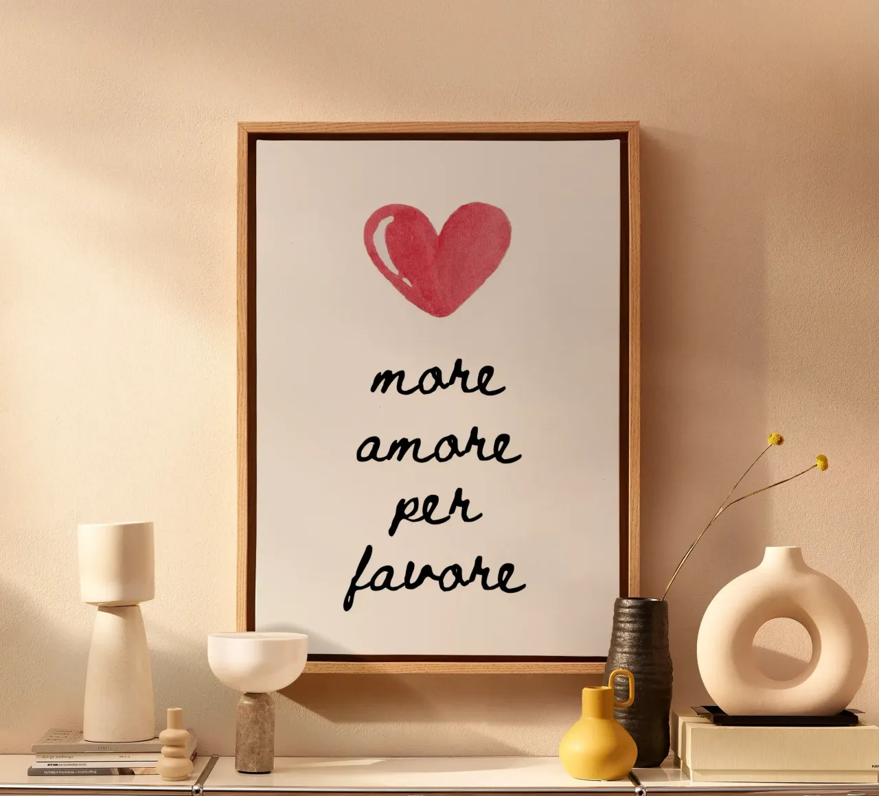 More amore per favore tela con Cornice a cassetta da PinkCandyWalls