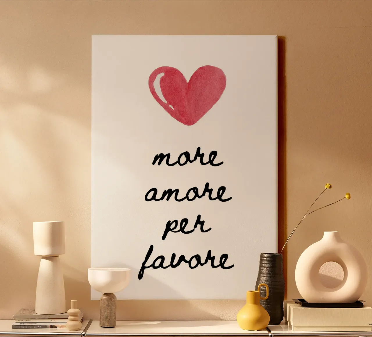 More amore per favore tela con Cornice a cassetta da PinkCandyWalls