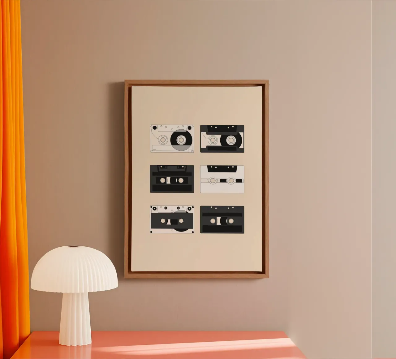 Cassette Pattern #1 lienzo con Marco flotante de kathrinmay