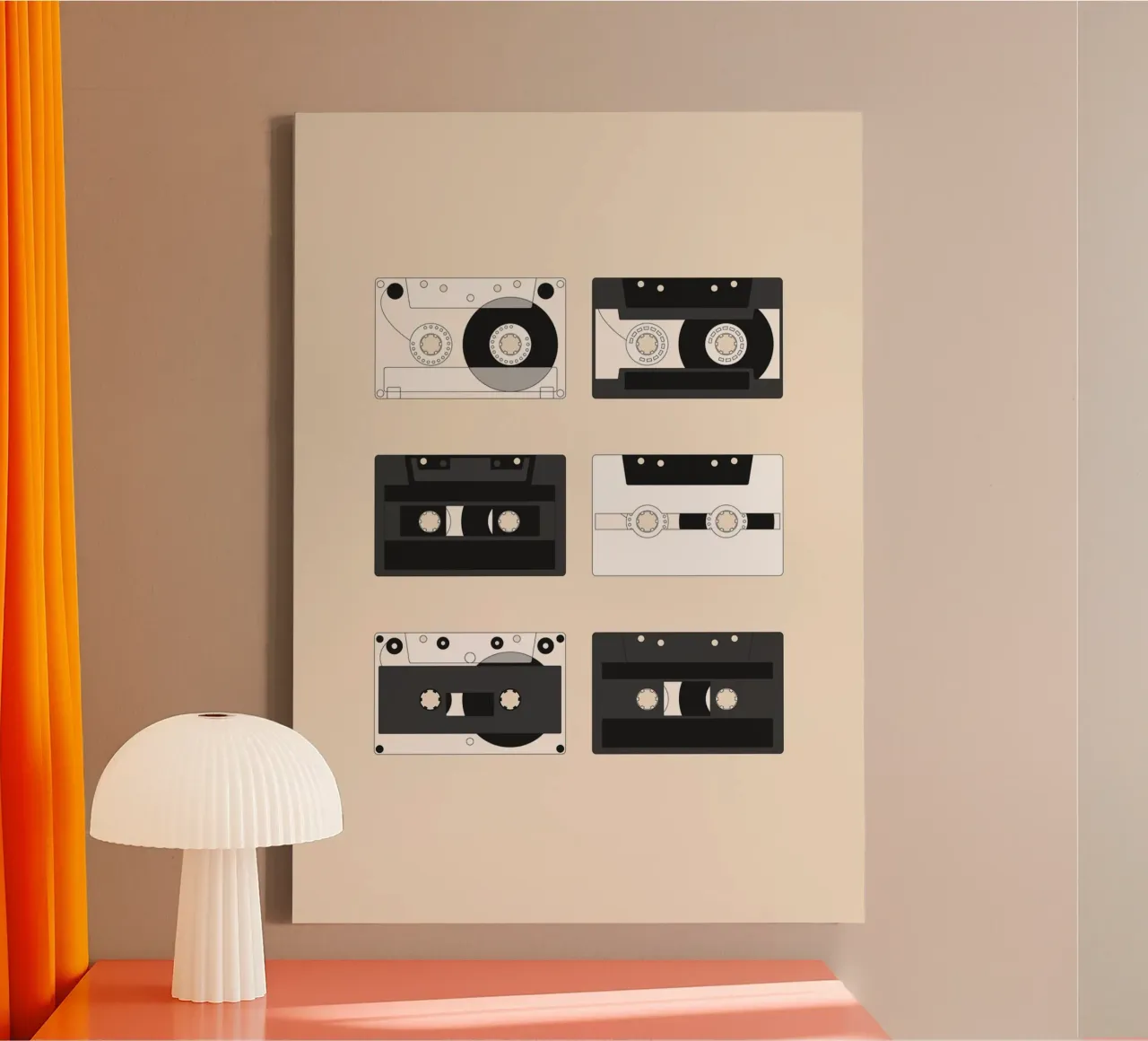 Cassette Pattern #1 lienzo con Marco flotante de kathrinmay