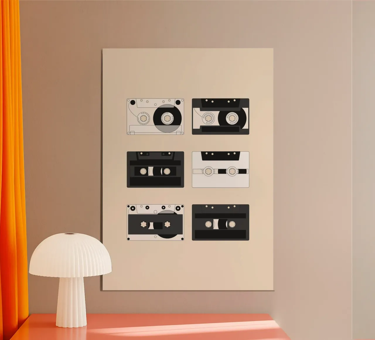 Cassette Pattern #1 poster con telaio in plastica da kathrinmay
