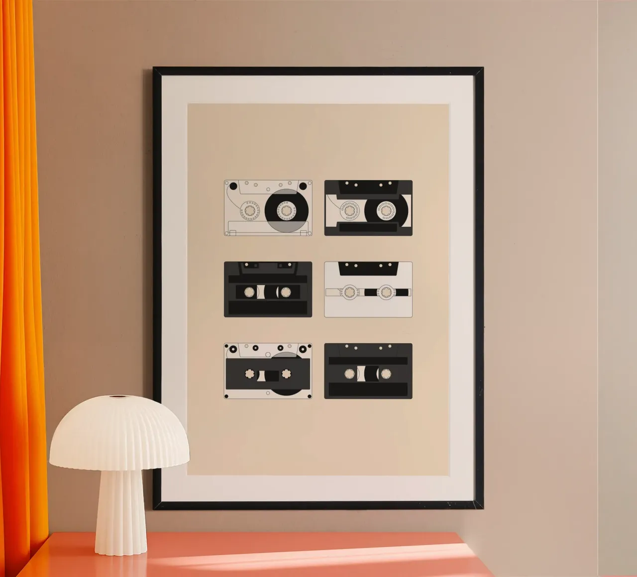 Cassette Pattern #1 poster con telaio in plastica da kathrinmay