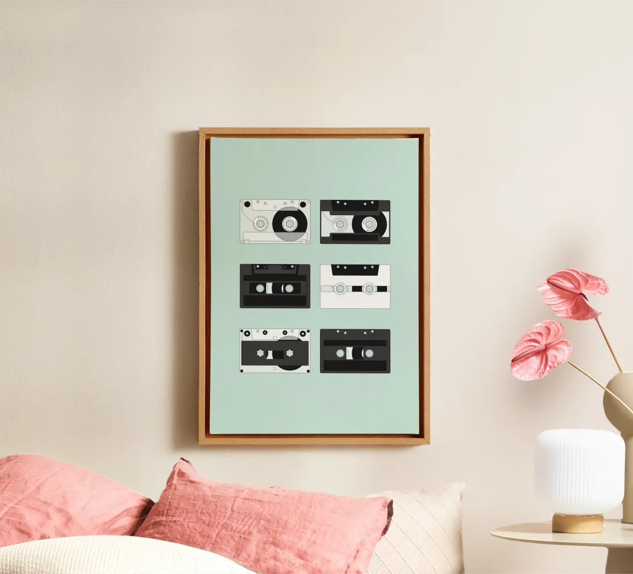 Cassette Pattern #2 Leinwand mit Schattenfugenrahmen von kathrinmay