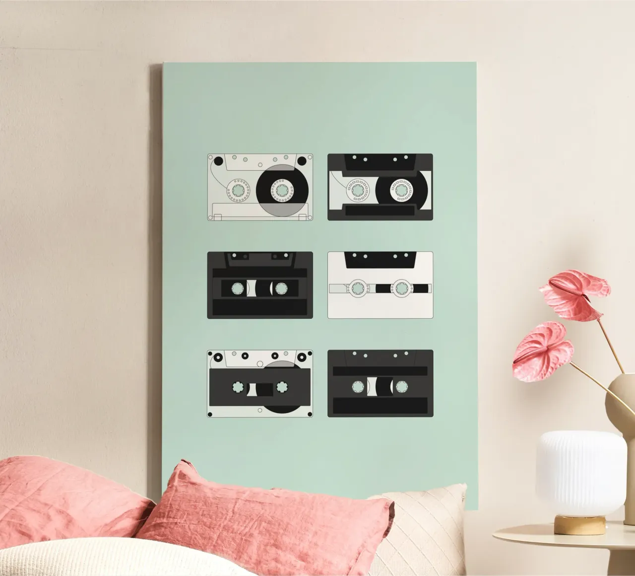 Cassette Pattern #2 Leinwand mit Schattenfugenrahmen von kathrinmay