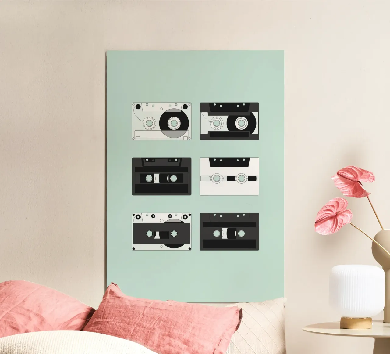 Cassette Pattern #2 poster with plastic frame by kathrinmay
