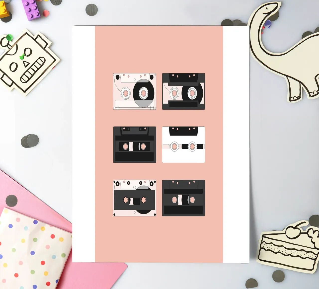 Cassette Pattern #3 sticker sheet by kathrinmay