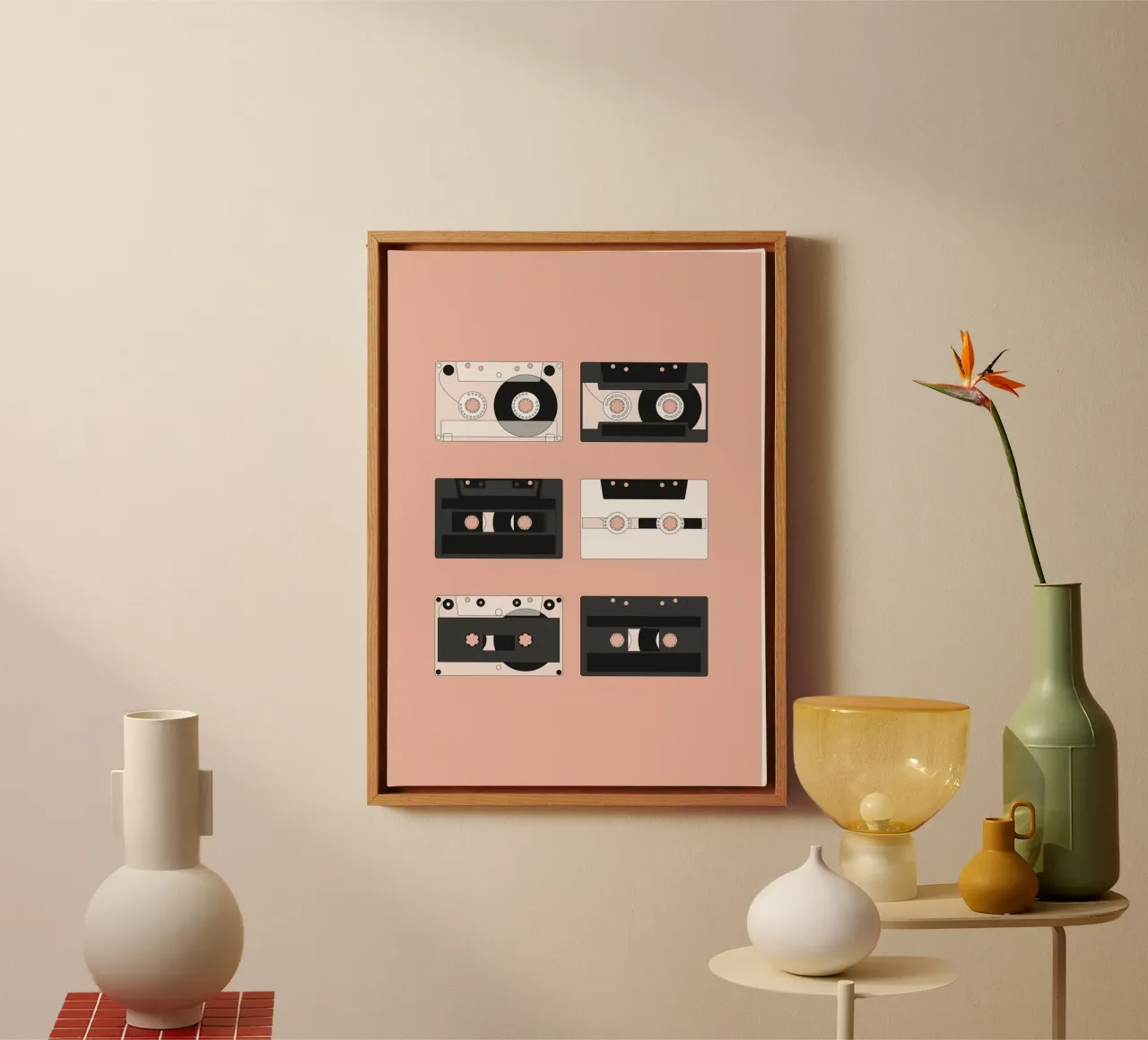 Cassette Pattern #3 lienzo con Marco flotante de kathrinmay